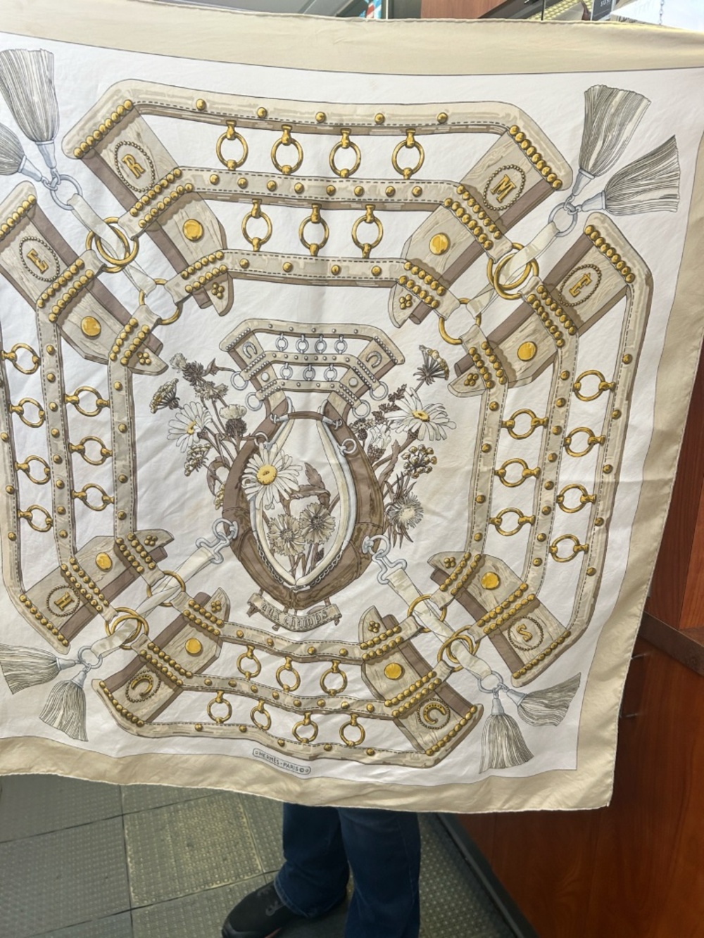Hermès Paris “Aux Champs” silk scarf by Cathy Latham.